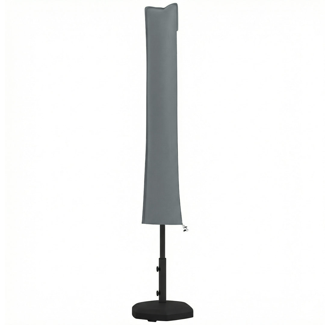 Paraplyovertræk til haveparasol, vejrbestandigt, lynlås, Oxford polyester, 178 cm, grå