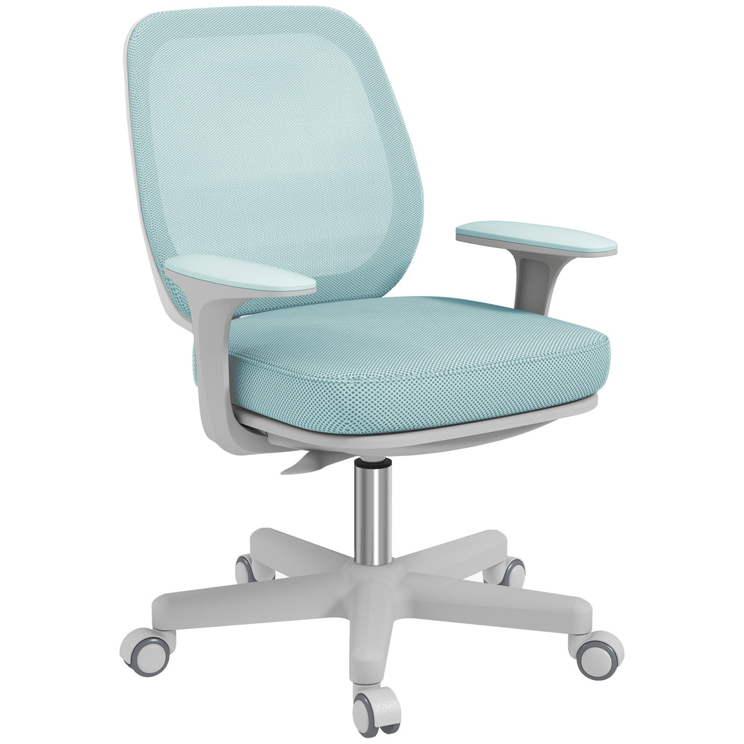 Kontorstol, ergonomisk skrivebordsstol med drejefunktion, højdejusterbar 55 x 48 x 82,5-94,5 cm Grøn