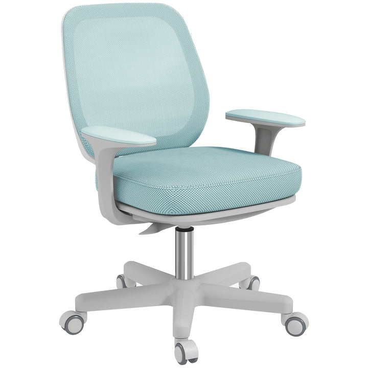 Kontorstol, ergonomisk skrivebordsstol med drejefunktion, højdejusterbar 55 x 48 x 82,5-94,5 cm Grøn