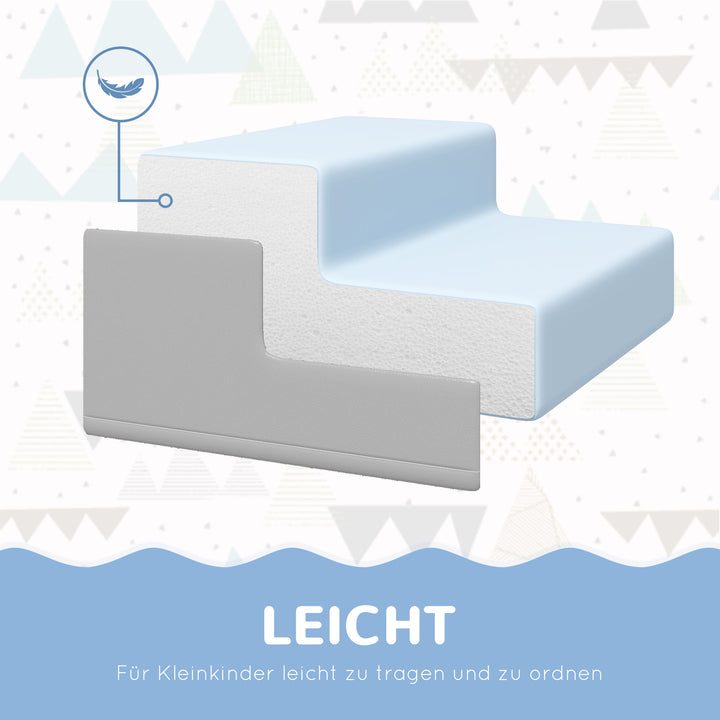 4-Delt blødt byggeklodssæt til klatring og rutsjebane, betræk af kunstlæder, til børn i alderen 1-3 år, flerfarvet