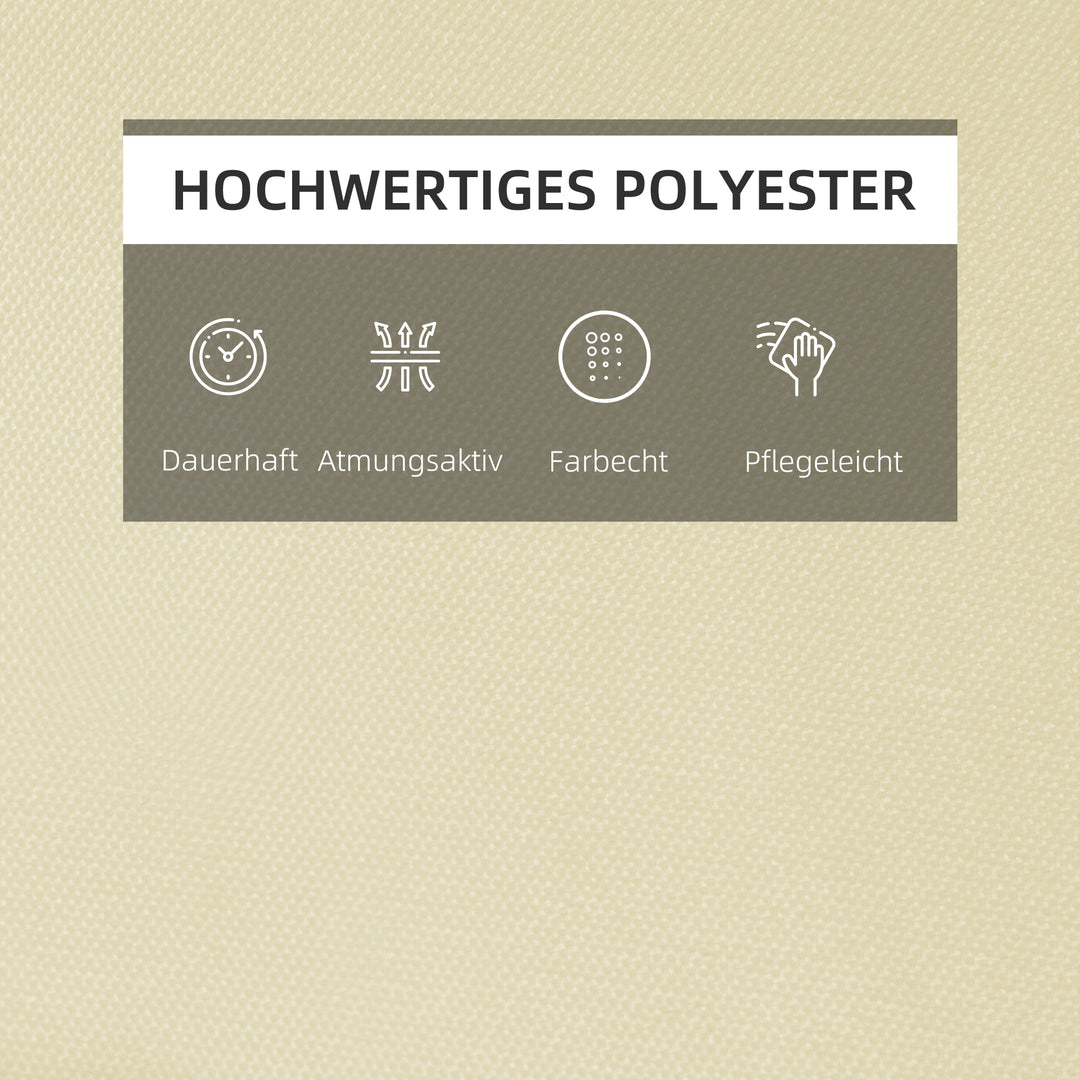 Liggehynde, haveliggestol med aftagelig nakkestøtte, betræk polyester + bomuldsfiber, cremehvid, 198 x 53 x 5 cm