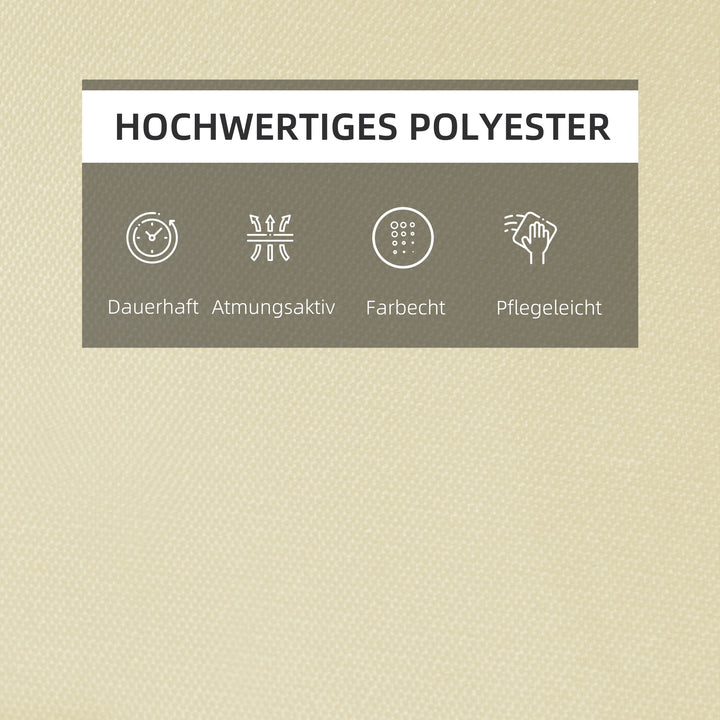 Liggehynde, haveliggestol med aftagelig nakkestøtte, betræk polyester + bomuldsfiber, cremehvid, 198 x 53 x 5 cm