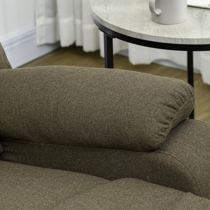 Lænestol med hældningsfunktion og fodstøtte, justerbar, op til 150 kg, stålstel, 90 x 96 x 98 cm, brun