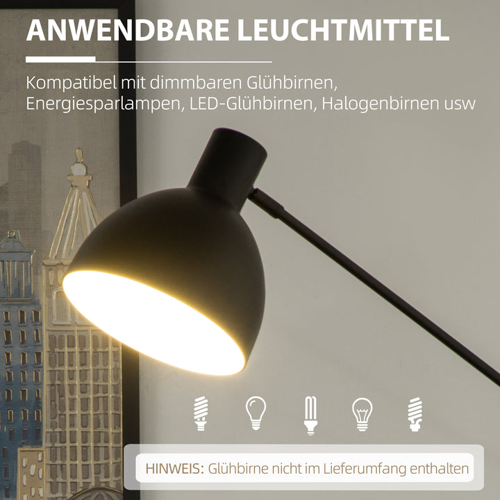 Industriel gulvlampe, højdejusterbar, med gulvkontakt; 30 m x 30 cm x 131 cm, sort