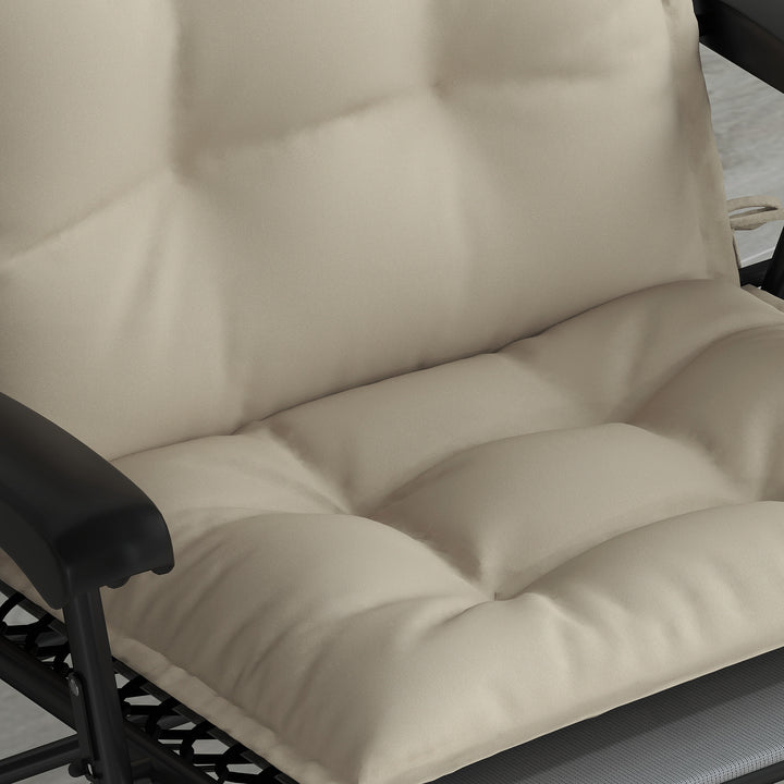 Sæt med 2 hynder til liggestol, vandafvisende hynde til haveliggestol, hynde 50x116x5 cm, beige