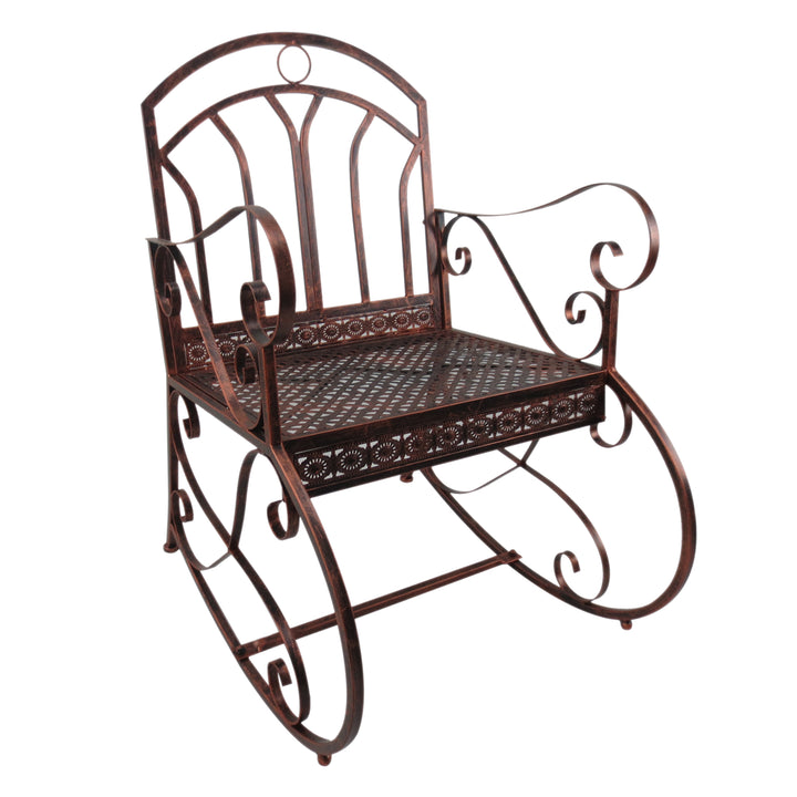 Gyngestol havestol, vintage design, 61 cm x 79 cm x 90 cm, brun + sort