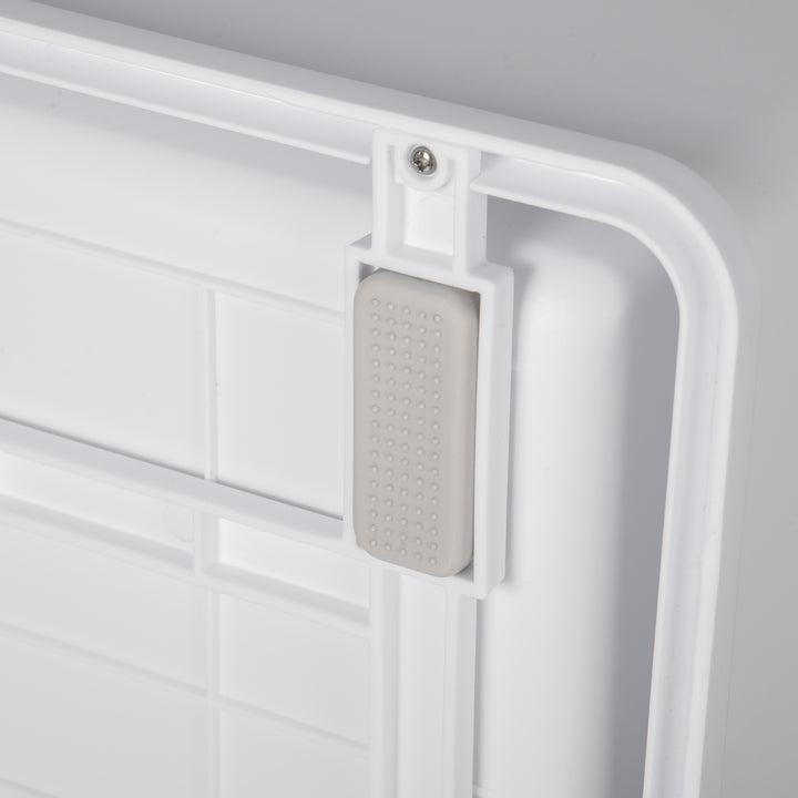 Kattebakke med bundbakke og ske i plastik, grå