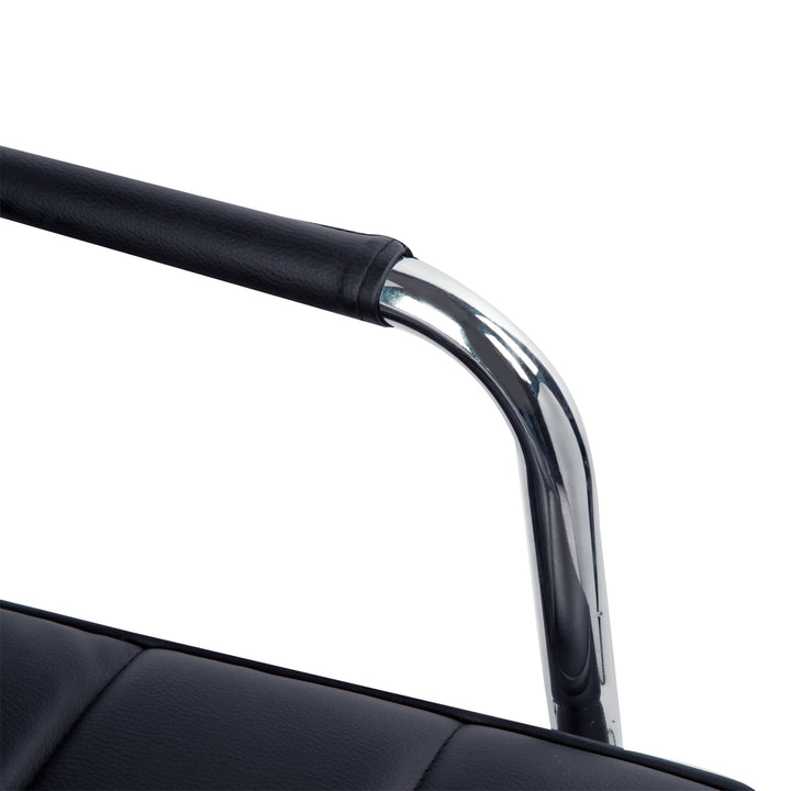 Retro kontorstol højdejusterbar 5 hjul 52,5 cm x 54 cm x 99 cm sort