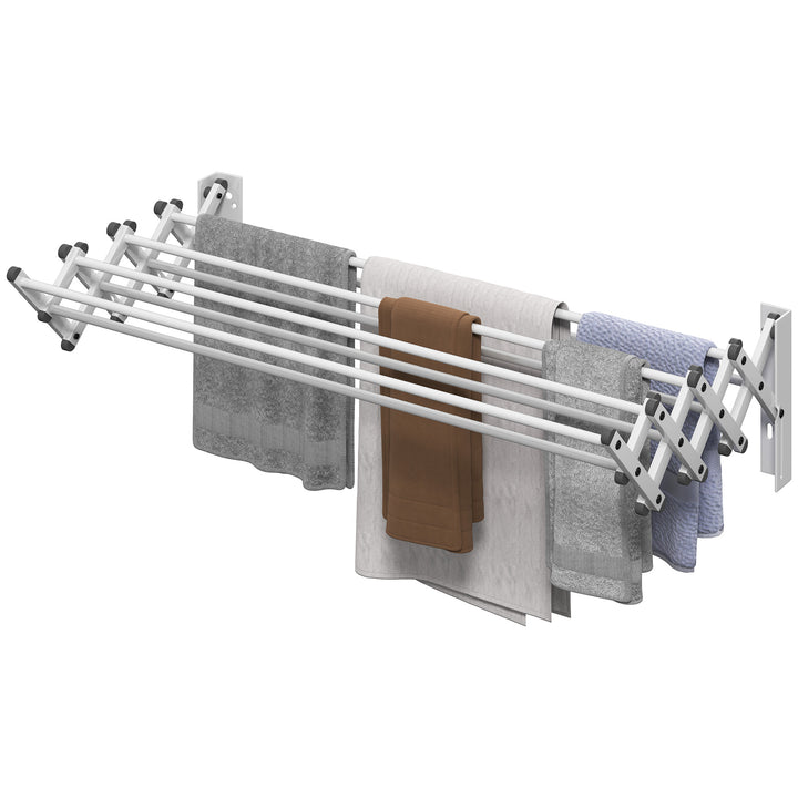 Håndklædetørrer, aluminium, justerbar, til indendørs og udendørs brug, sølv