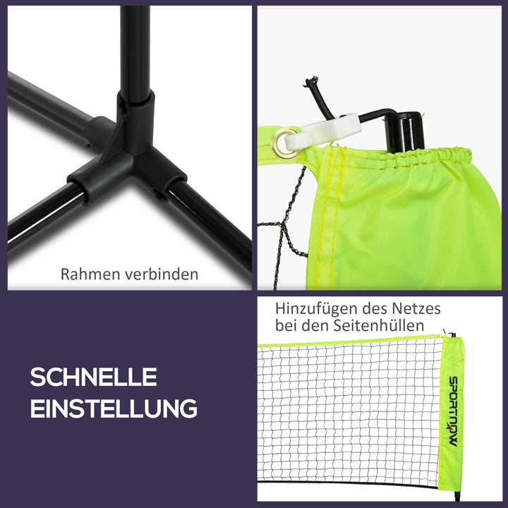 Badmintonnet, højdejusterbart 107-155 cm, til badminton, tennis, pickleball, volleyball, inklusive taske.