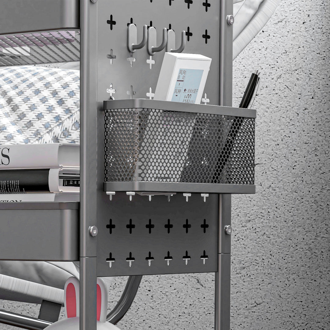 Køkkenvogn til flere formål, 3 hylder, 4 hjul, 53,5 cm x 30,5 cm x 75 cm, grå