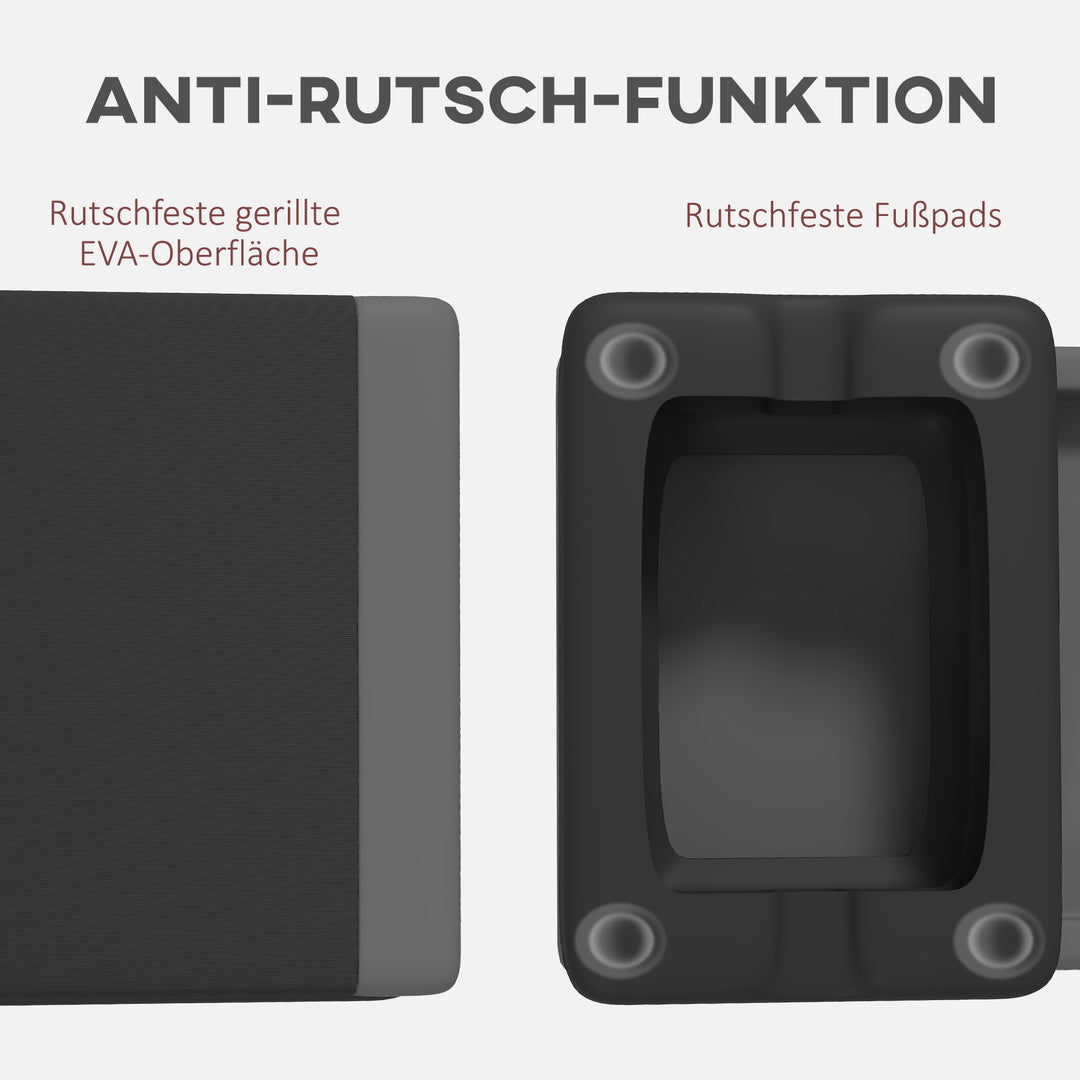 Højdejusterbar fitness stepper, skridsikker, egnet til hjemmet, fitnesscentret eller kontoret, plastik, grå