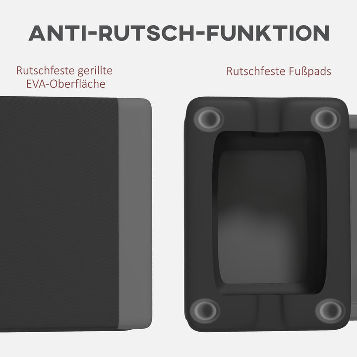 Højdejusterbar fitness stepper, skridsikker, egnet til hjemmet, fitnesscentret eller kontoret, plastik, grå