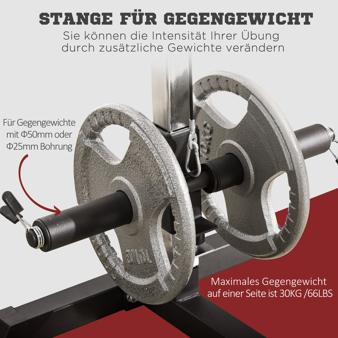 Kraftværk med justerbart remskivesæt og flere kabelpositioner stål sort 107 x 120 x 190 cm