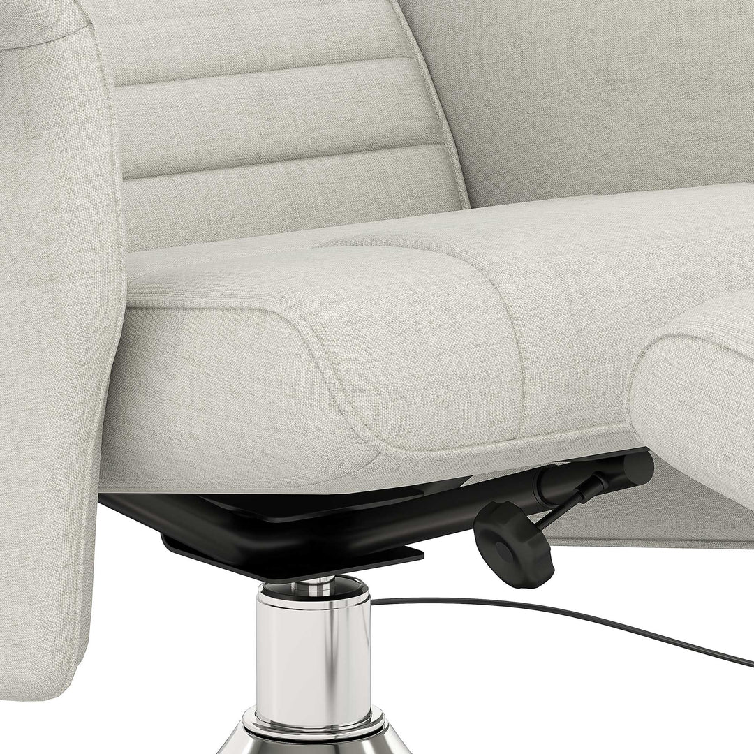 Massagestol med skammel, lænestol, 78 x 95 x 88 cm, cremefarvet