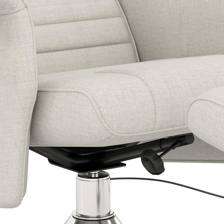 Massagestol med skammel, lænestol, 78 x 95 x 88 cm, cremefarvet