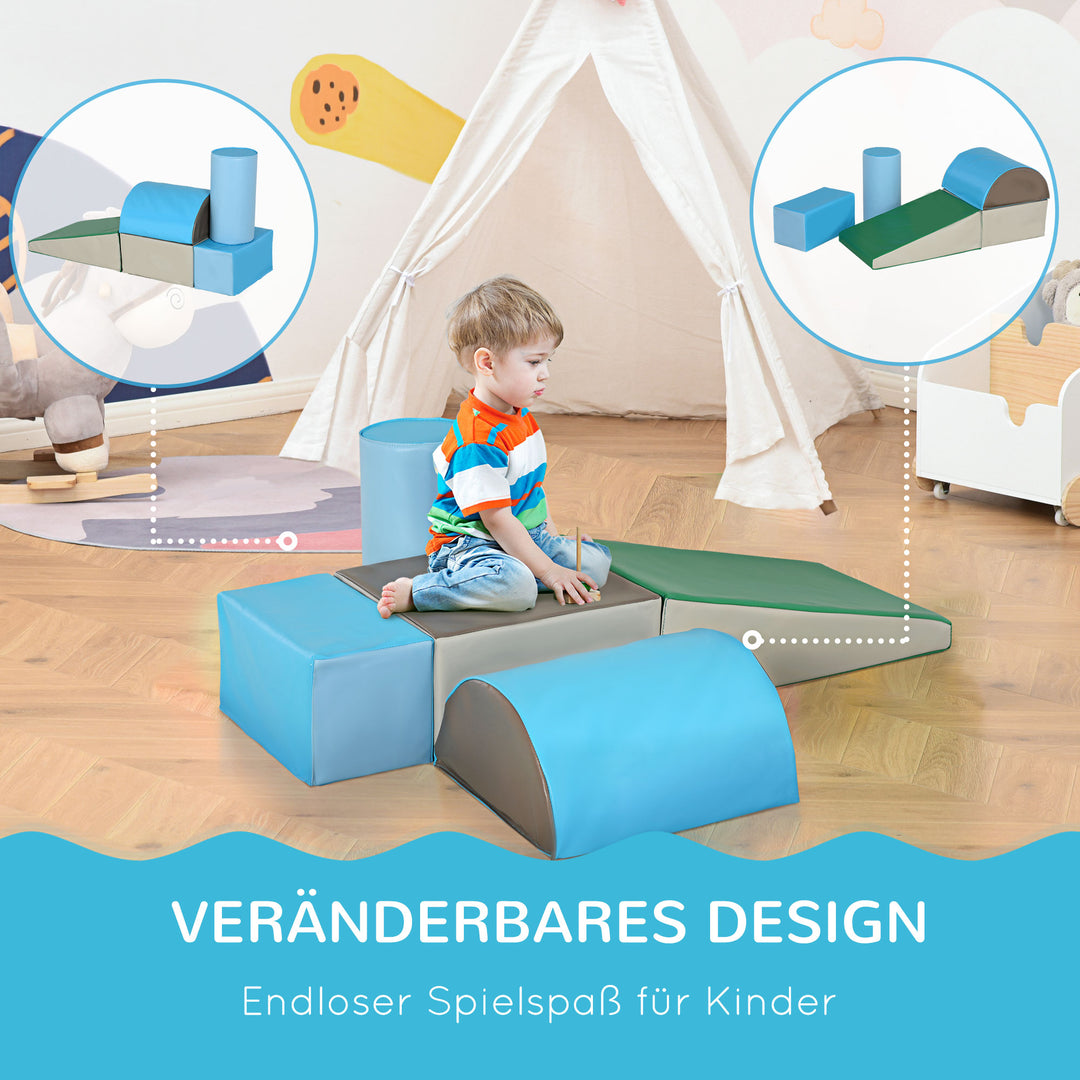 Skumbyggeklodser til børn, bløde byggeklodser, klatreklodser, bløde skumbyggeklodser, kæmpe byggeklodser, skumklodser, byggeklodssæt, legeklodser til babyer og småbørn, flerfarvet