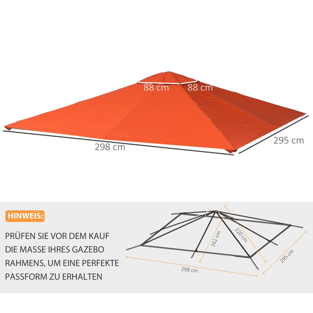 Reservehavepavillontag polyester 2,98 x 2,95 m orange