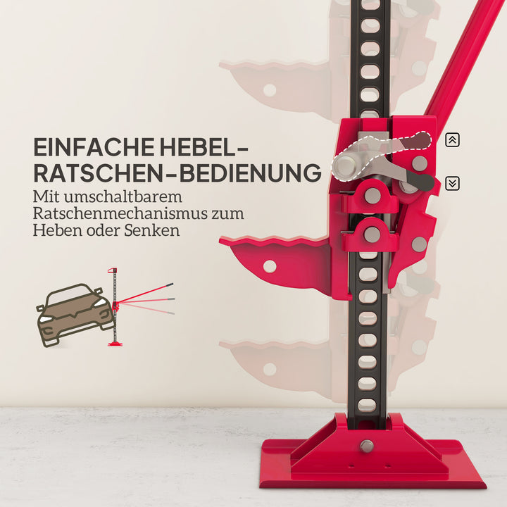 Landbrugsdonkraft bildonkraft 135 cm 3000 kg lastkapacitet offroad stockspil i stål rød+sort