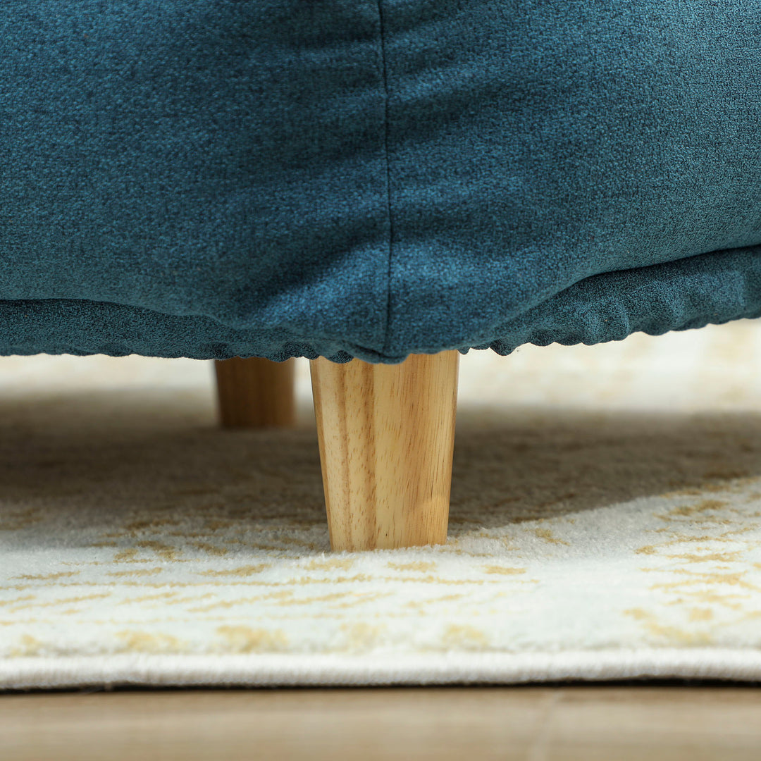 Hundesofa, hundekurv, kæledyrsseng, aftagelig og vaskbar polstring, natur + mørkeblå