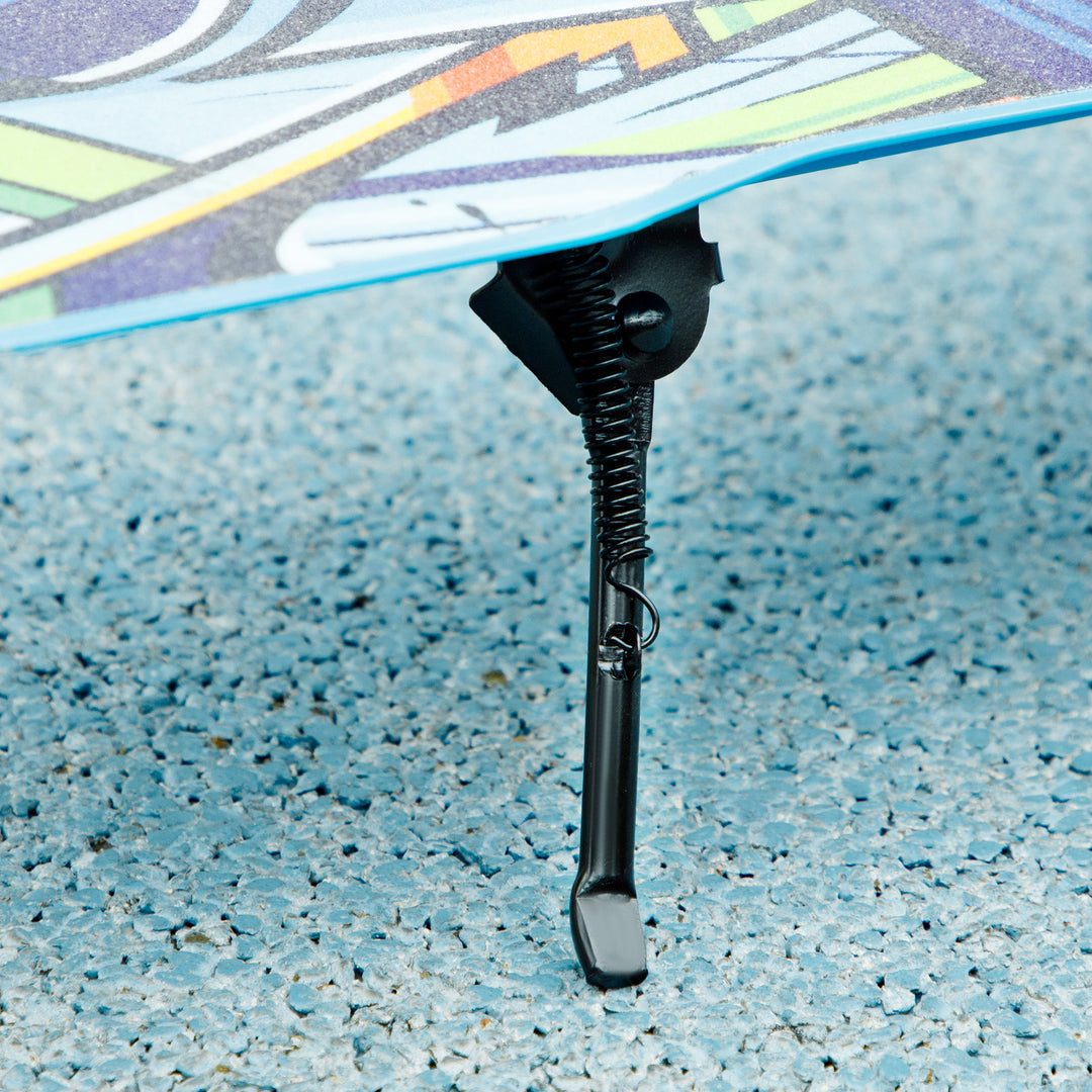 Løbehjul, højdejusterbar, bagbremse, sammenklappelig, 100 kg belastningskapacitet, blå