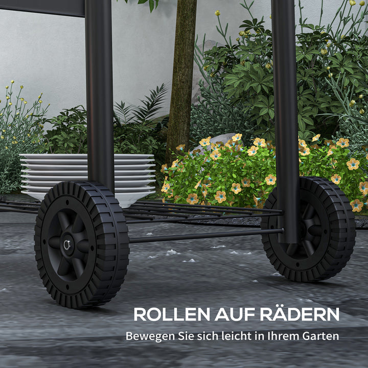 Trækulsgrill smoker bbq grill, 1 hylde, inklusive termometer, 83 x 46,5 x 115 cm, sort