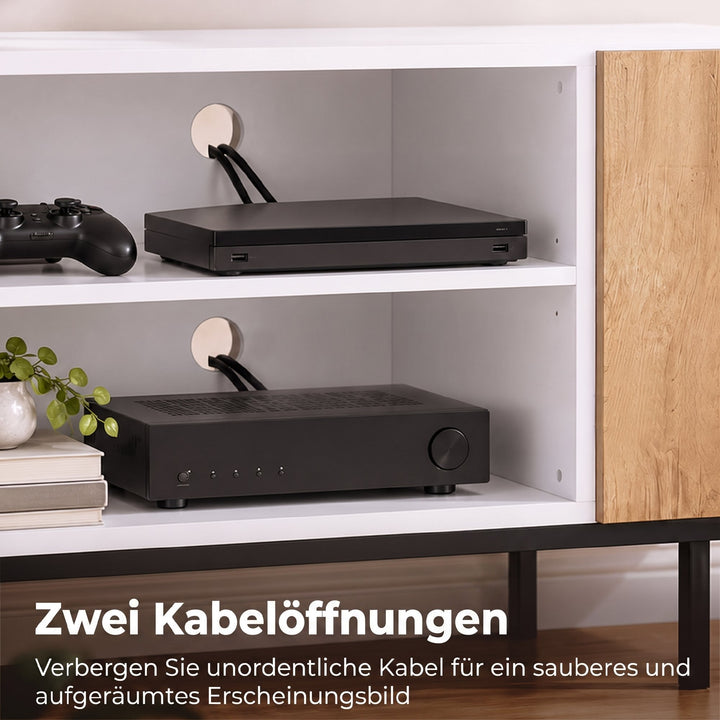 TV-skab til fjernsyn op til 55 tommer, moderne TV-lavbord, hvid