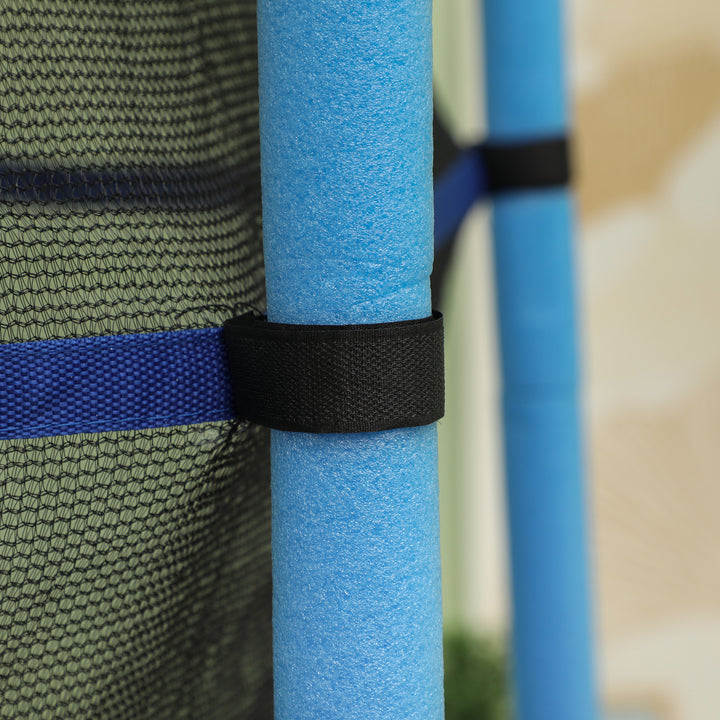 Børnetrampolin, 140 cm diameter, med sikkerhedsnet, til indendørs og udendørs brug, stål, plastik, lasteevne op til 50 kg, blå