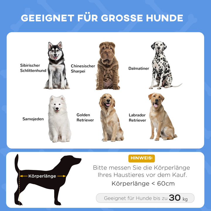 Hundeseng med baldakin, udendørs hundeseng, foldbar, hævet stativ, blå + sort