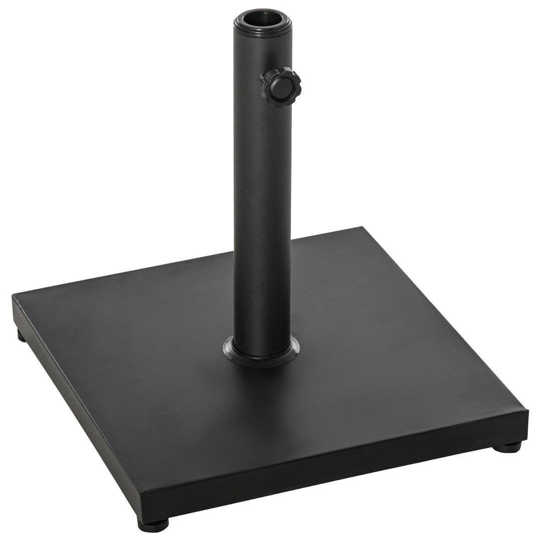 Parasolfod 13 kg, firkantet parasolholder, parasolvægt, stativ til parasoller med 35/38/48 mm rørdiameter, til altan, terrasse, have, sort
