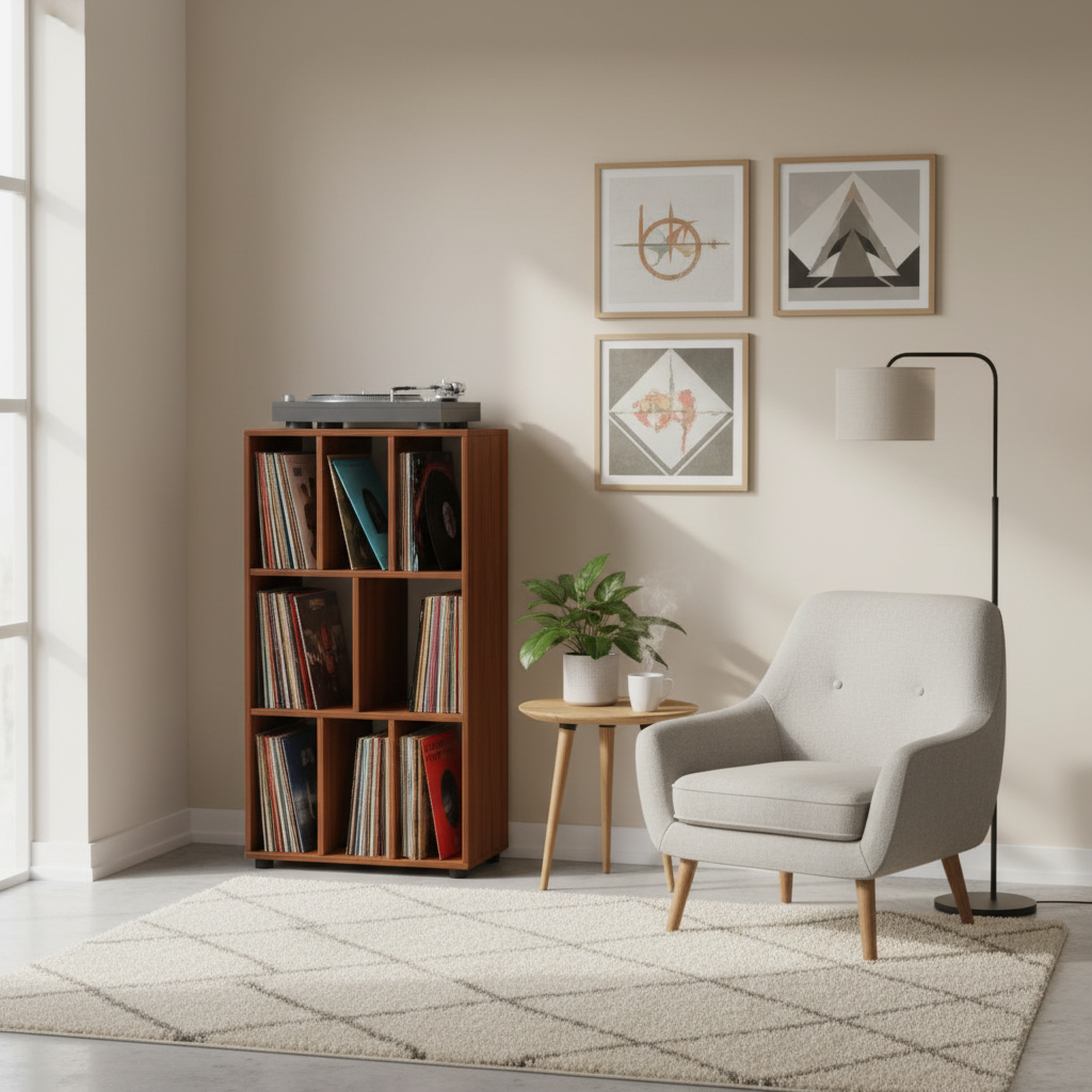 Vinylreol, 115 x 60 x 34 cm, brun