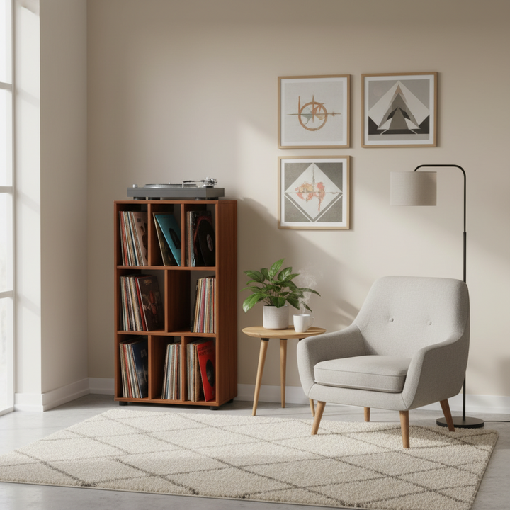 Vinylreol, 115 x 60 x 34 cm, brun