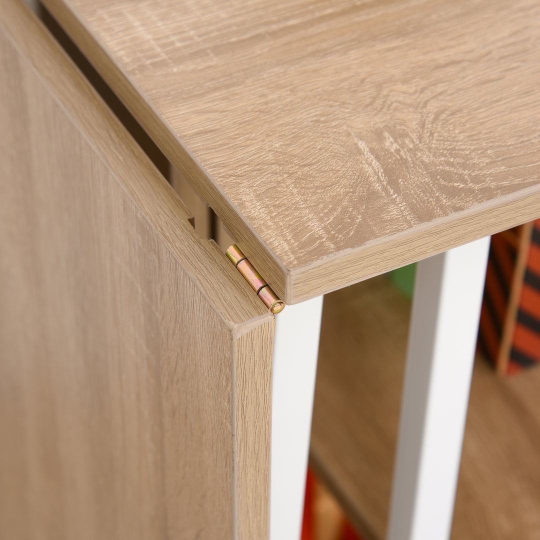 Klapbord skrivebord sidebord kontorbord mobilt computerbord med hjul mdf naturlig 107 x 55 x 76 cm