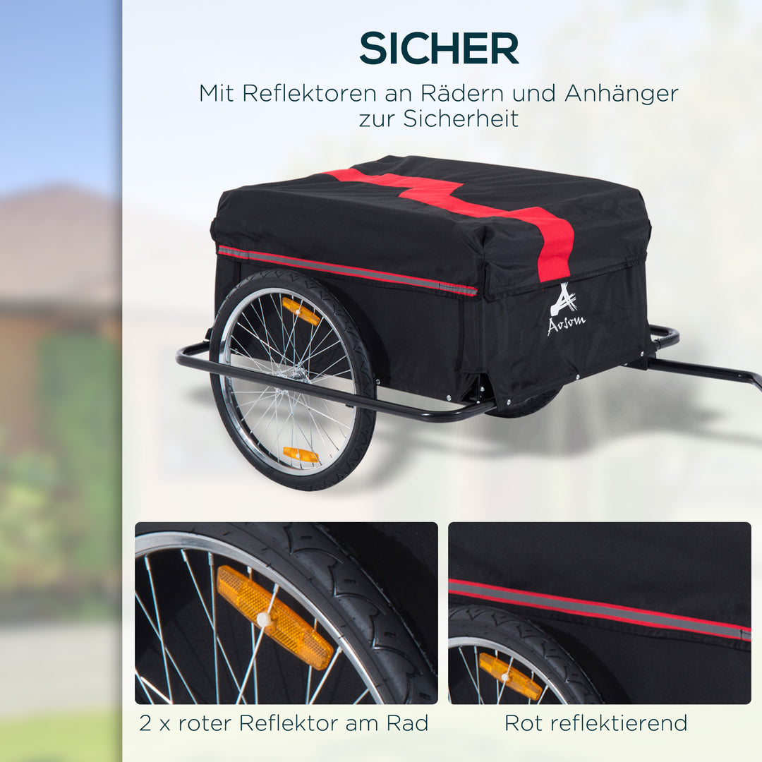 Foldbar cykeltrailer med kobling, transportvogn lasteevne op til 40 kg, transporttrailer til cykelhåndvogn 140 x 88 x 60 cm