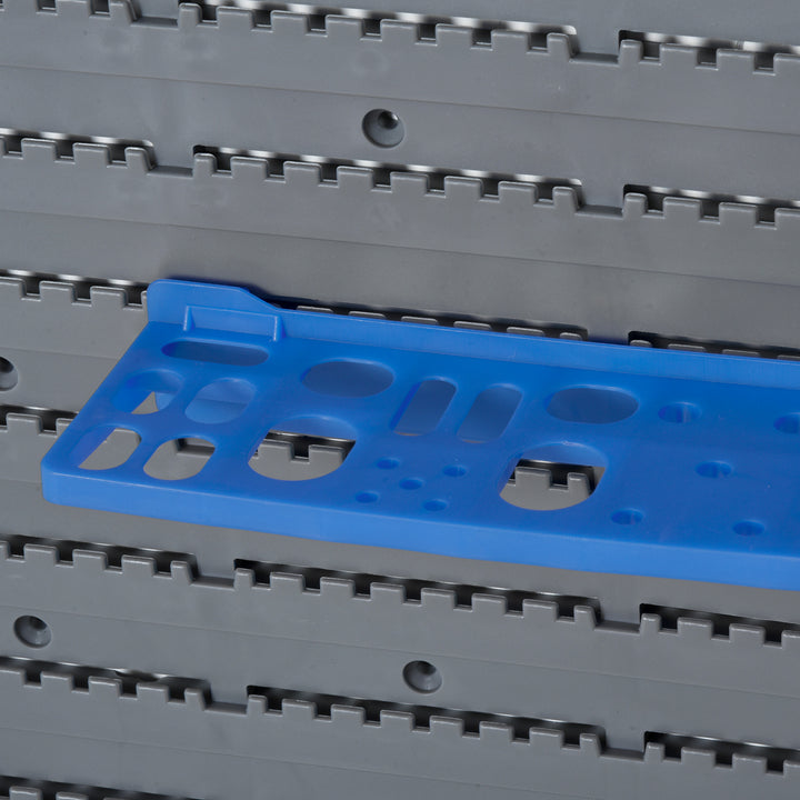 Værktøjsvæg 44 dele med stabelbare beholdere 54 x 22 x 95 cm plast blå