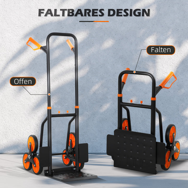 Trappevogn, foldbar transportvogn med stålramme, maks. 120 kg
