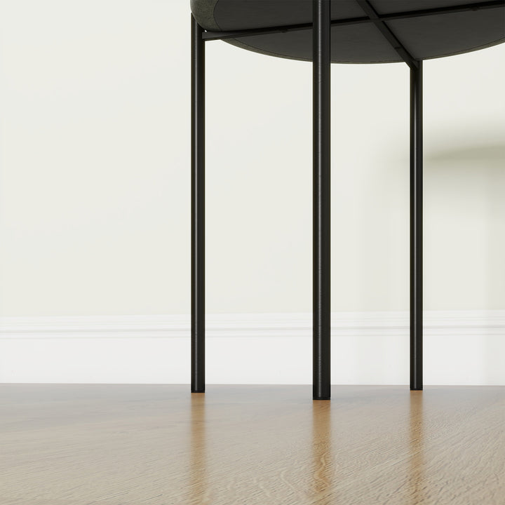 Køkkenskamler sæt med 4, stabelbar, velvet look, op til 100 kg, stålstel, 41,5 x 41,5 x 46 cm, mørkegrå