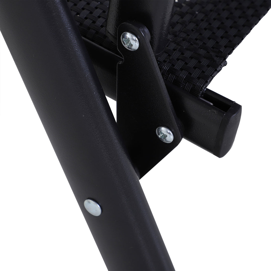 Klapstol med armlæn sæt med 2 campingstole fiskestol metal sort 58 x 64 x 94 cm