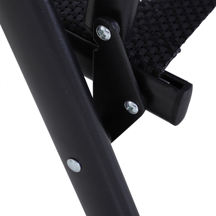 Klapstol med armlæn sæt med 2 campingstole fiskestol metal sort 58 x 64 x 94 cm