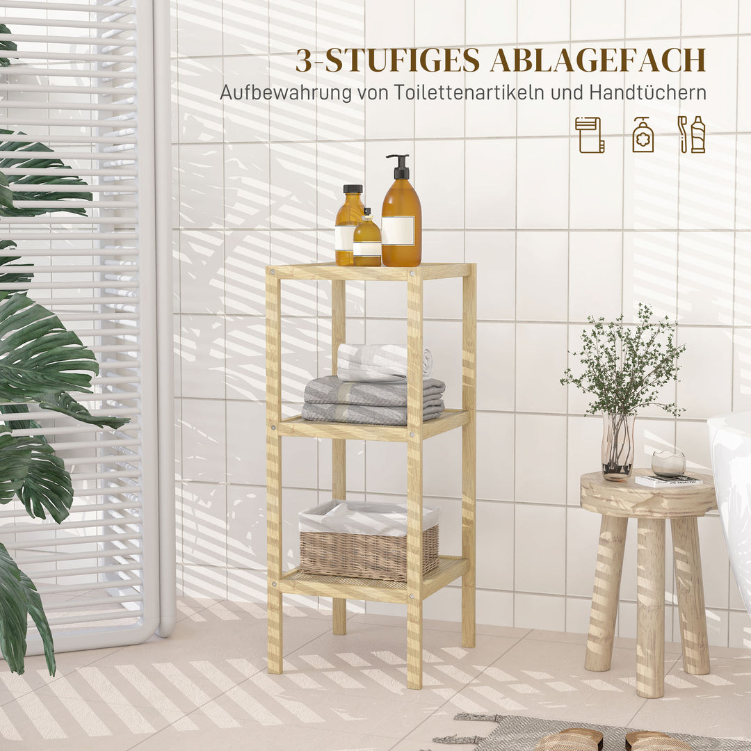 Fugtbestandig badeværelseshylde i bambus 33 x 31 x 78 cm