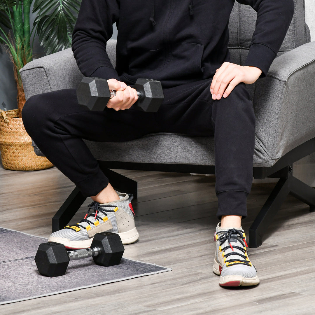 Håndvægtsæt, sæt med 2 håndvægte med riflede håndtag, støbejernshåndvægtsæt, 2 x 5 kg, håndvægte til mænd og kvinder, håndvægtsæt til hjemmet, fitnesscenteret, styrketræning