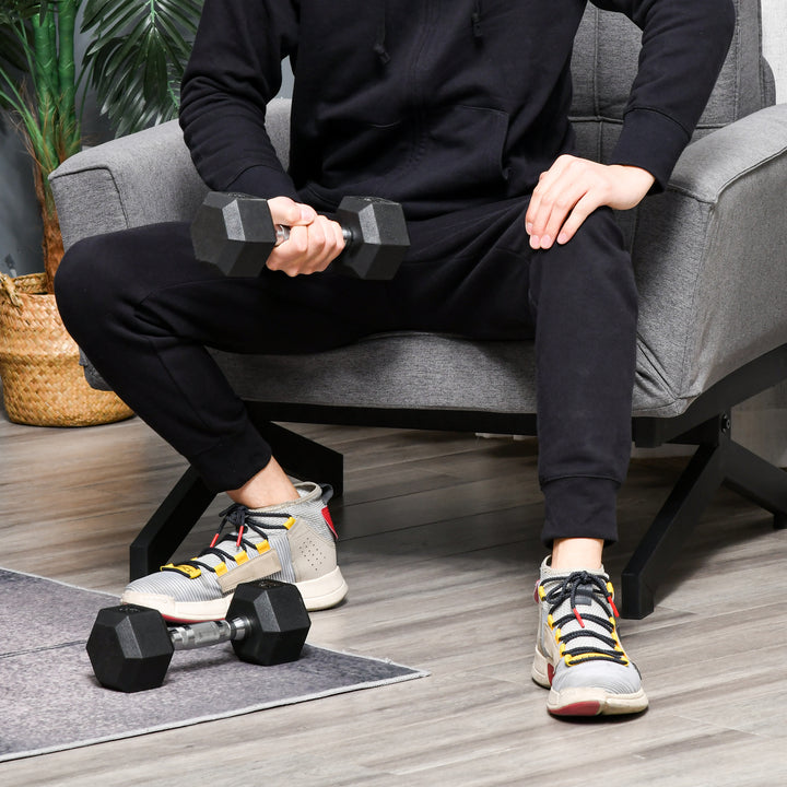 Håndvægtsæt, sæt med 2 håndvægte med riflede håndtag, støbejernshåndvægtsæt, 2 x 5 kg, håndvægte til mænd og kvinder, håndvægtsæt til hjemmet, fitnesscenteret, styrketræning