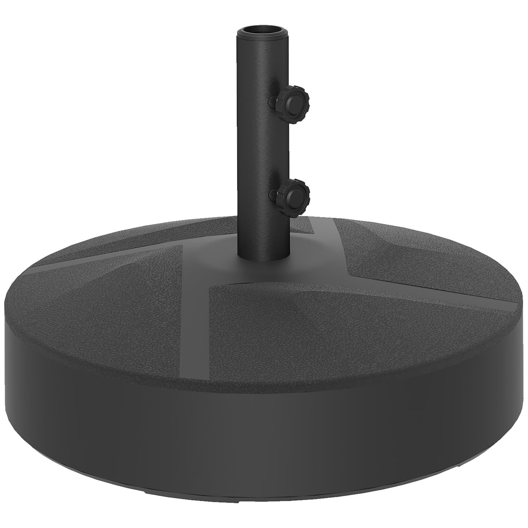 Parasolfod, fyldbar op til 30 kg, rund parasolfod, parasolholder til parasoller 36/38/48 mm, sort
