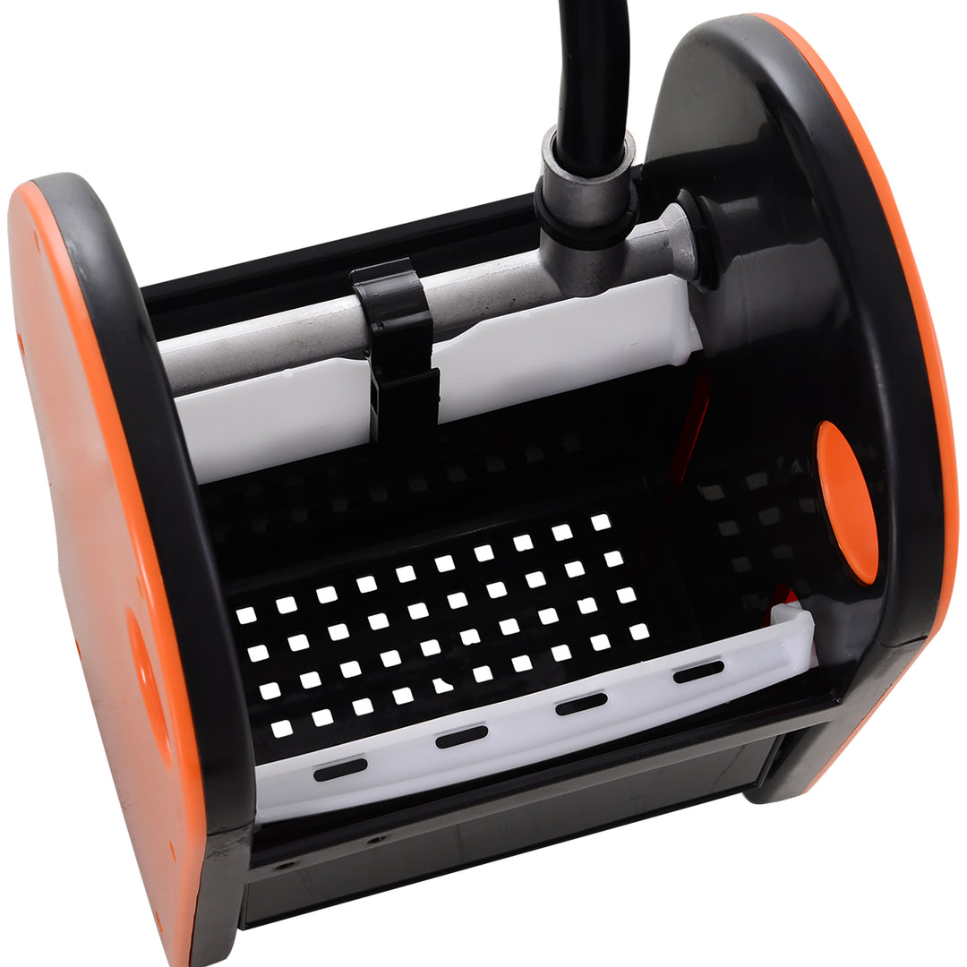 Rullespand til rengøring, moppespand, moppepresse, 26 l, plastik, orange