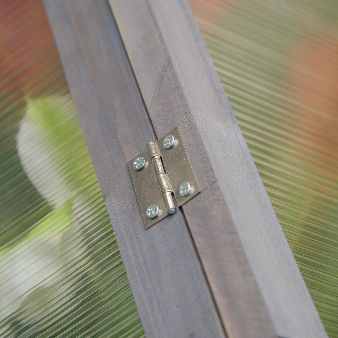 Mini-drivhus med polycarbonatpaneler og ventilationshul, 90 x 52 x 50 cm, grå