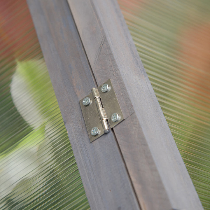Mini-drivhus med polycarbonatpaneler og ventilationshul, 90 x 52 x 50 cm, grå