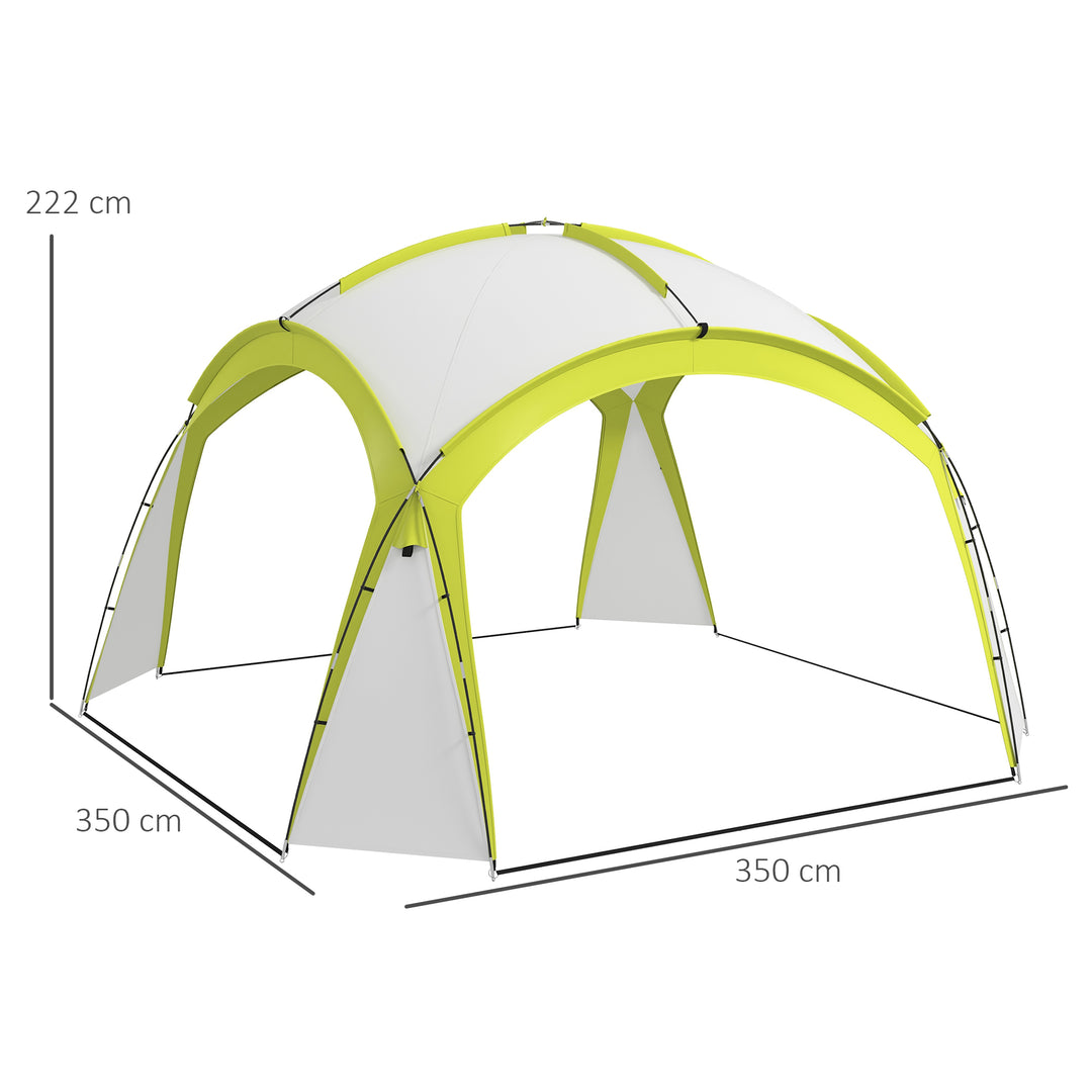 Evently 3,5 x 3,5 m pavillon med krogdør, vandafvisende, vinterbestandig, havepavillon, grøn