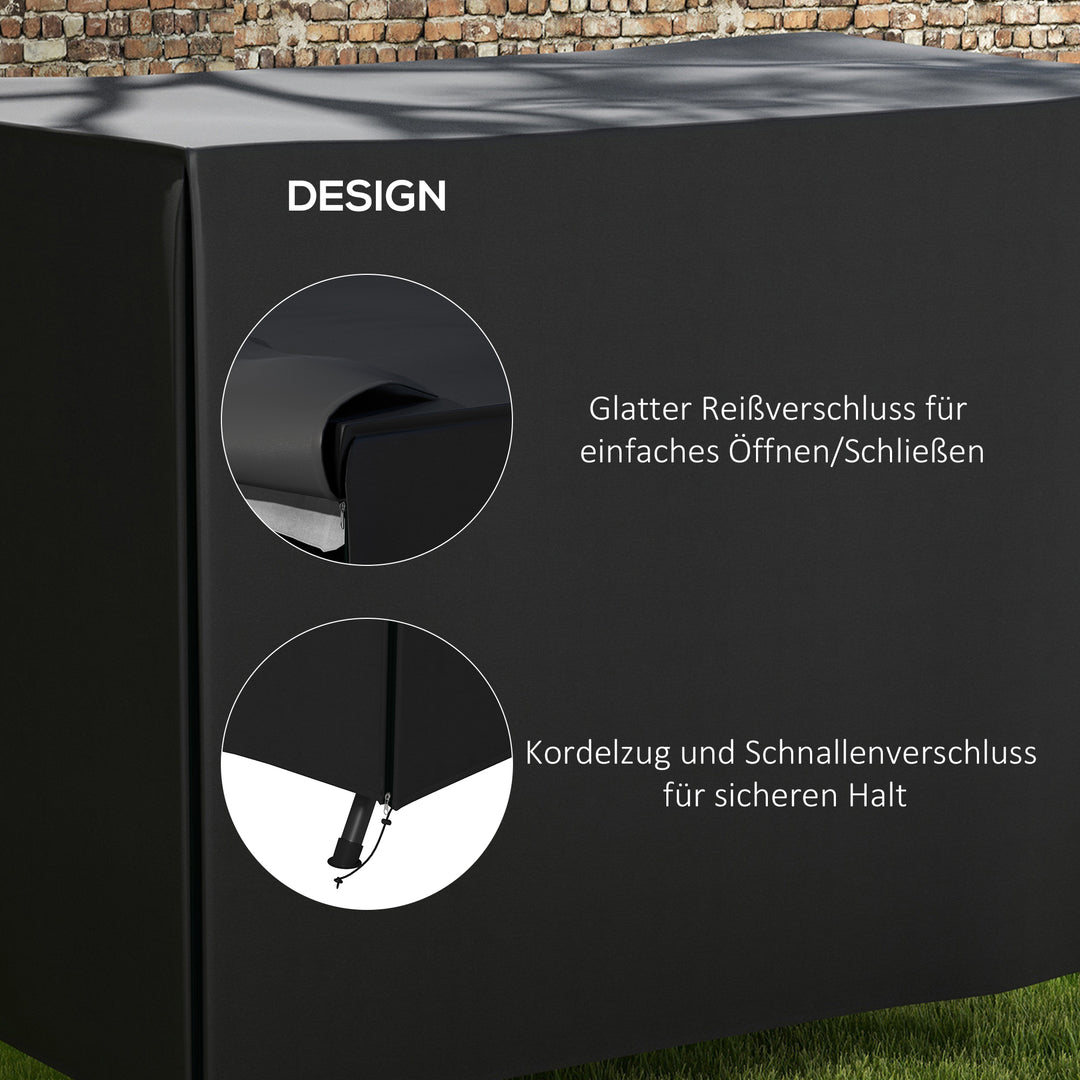 Havegyngeovertræk, beskyttelsesovertræk til verandagynge, vandtæt, 205 x 124 x 164 cm, sort