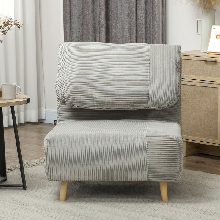 2-I-1 sovesofa gæsteseng, justerbar nakkestøtte fløjlslook 82 cm x 8 cm x 83 cm grå