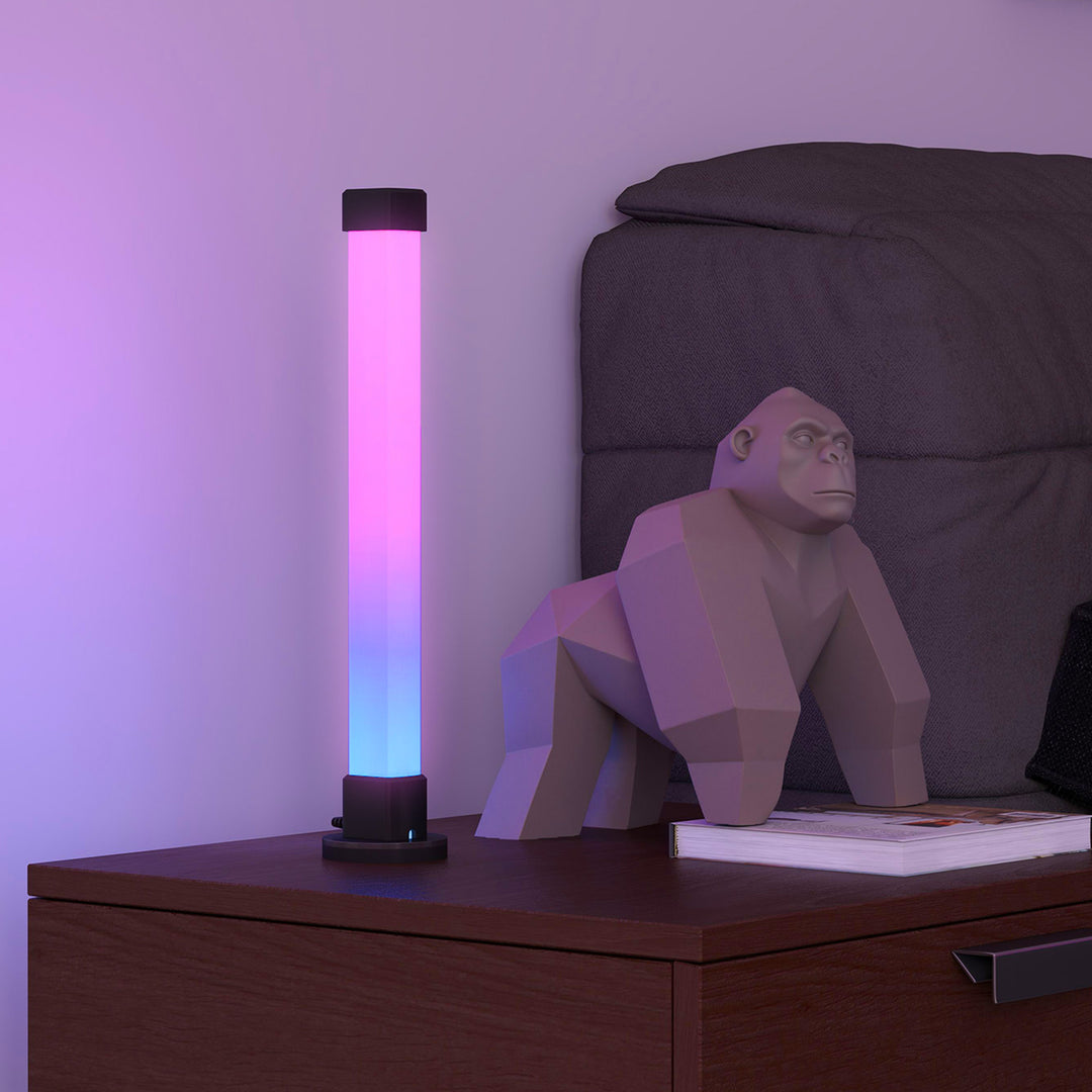 Sæt med 2 led-lamper, bordlampe med app og fjernbetjening, musiksynkronisering, farvetilstande, timer, hvid